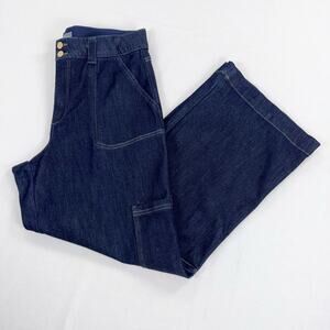 Democracy Women's Ab Technology Wide Leg Cargo Jean Size 14 Rinse Dark